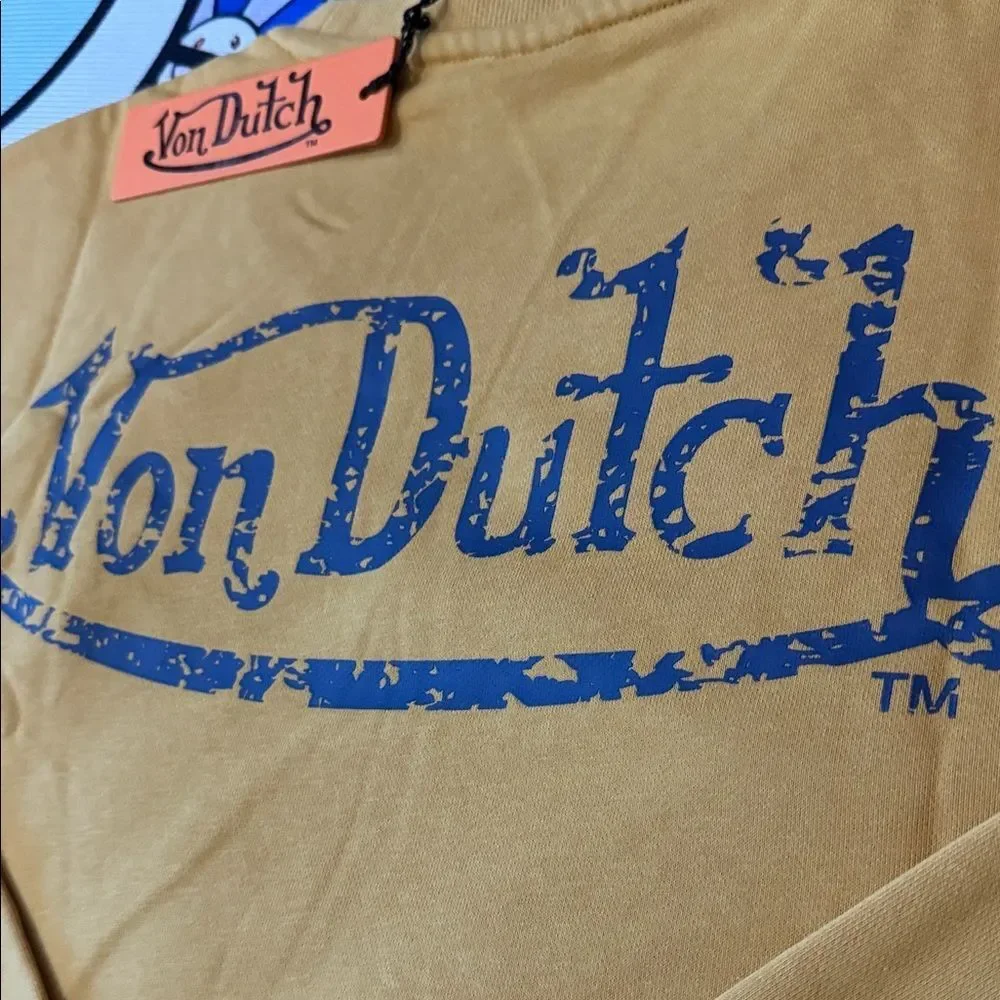 Von Dutch Mustard French Terry Crew Neck